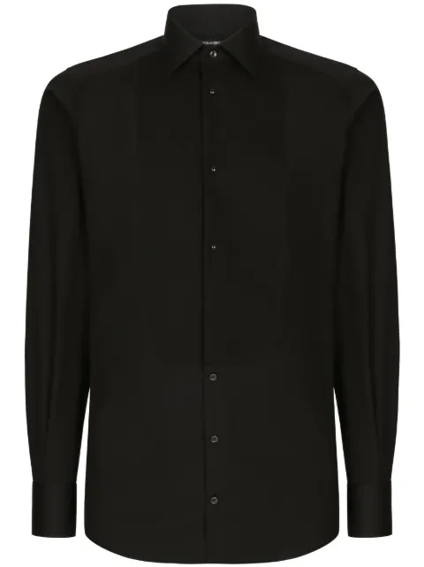 Dolce & Gabbana Gold-fit cotton tuxedo shirt Black G5EN5TFU5U8