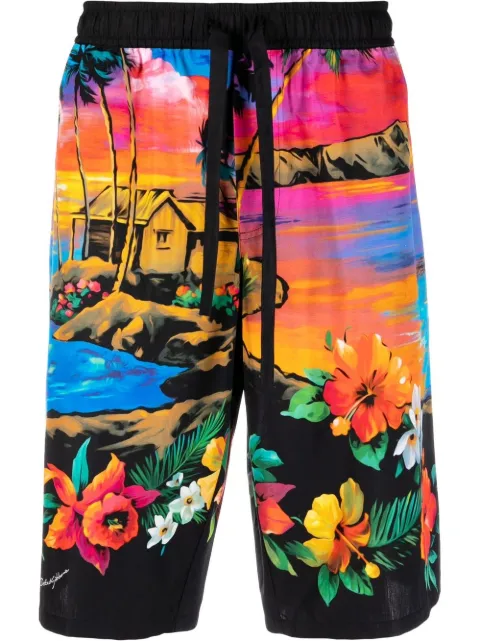 Dolce & Gabbana tropical-print Bermuda shorts Pink GV37ATHH5DB