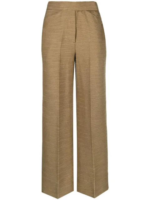 GANNI tailored straight-leg trousers Brown F7552