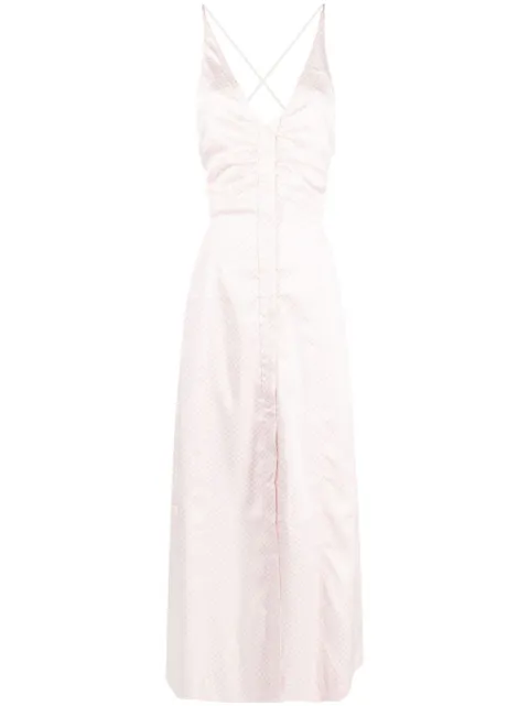 GANNI cut-out halterneck dress Pink F7598