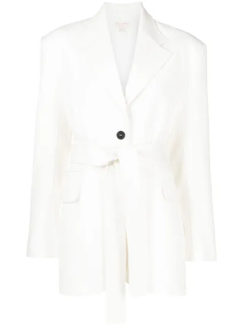 Materiel single-breasted belted blazer White 1674BZWT