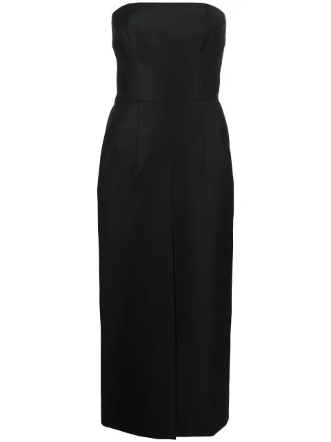 Materiel fitted midi dress Black 832DRBK