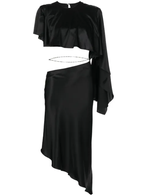 Materiel Asymmetric silk dress Black 1656DRBK
