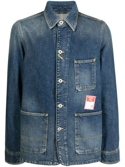 Kenzo logo-patch denim jacket Blue FD55DV1026B2
