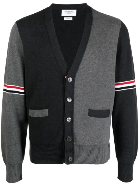 Thom Browne colour-block cotton cardigan Grey MKC310FY3007