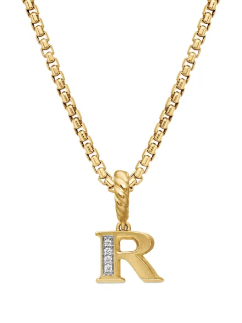 David Yurman 18kt yellow gold Pavé Initial pendant Gold D17661D88ADIR