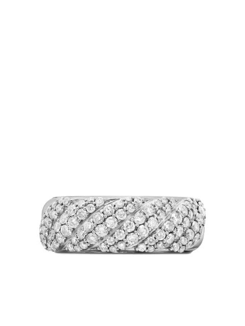 David Yurman sterling silver Sculpted Cable diamond band ring (7.5mm) Silver R17972DSSADI