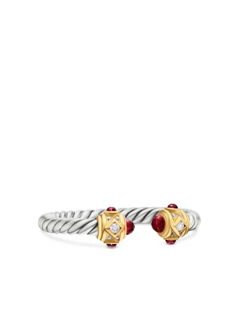 David Yurman 14kt yellow gold and sterling silver Renaissance diamond ring (2.3mm) Silver R14434DS4ARGDI