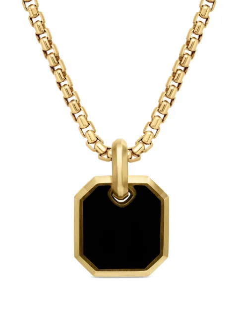 David Yurman 18kt yellow gold Roman onyx amulet (15mm) Black D25373M88BBO