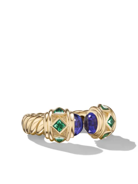 David Yurman 18kt yellow gold Renaissance tanzanite and tsavorite ring (6.5mm) Gold R1798788ATZTS