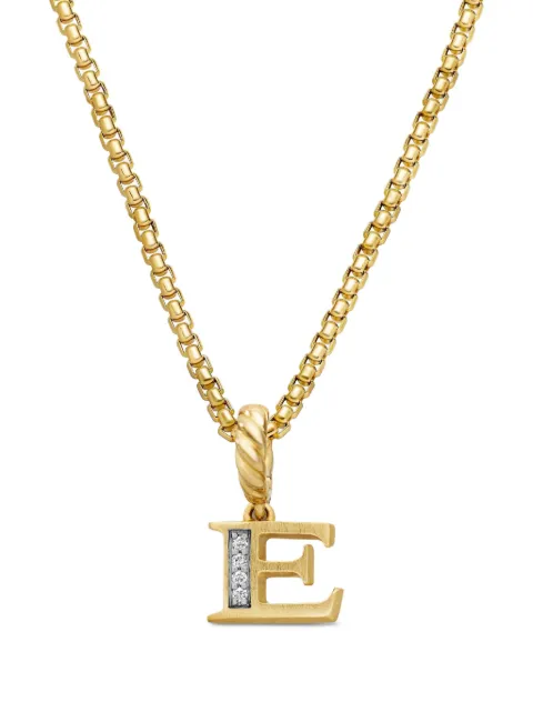 David Yurman 18kt yellow gold Pavé Initial pendant Gold D17661D88ADIE