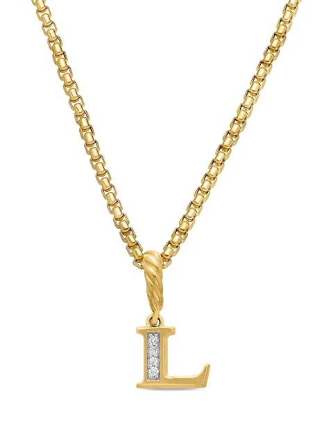 David Yurman 18kt yellow gold Pavé Initial pendant Gold D17661D88ADIL