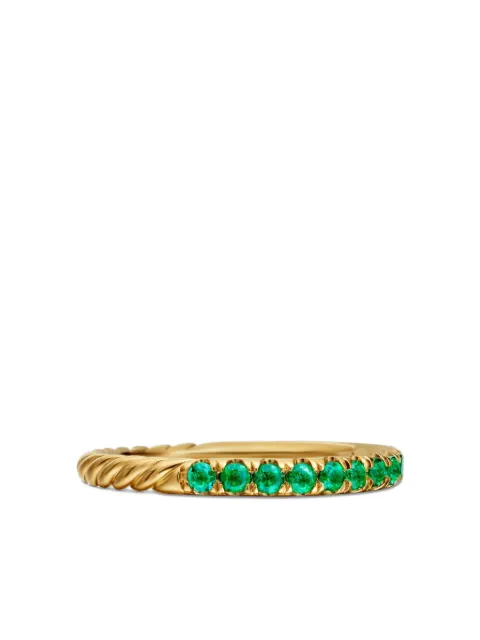 David Yurman 18kt yellow gold Cable Collectibles emerald stack ring (2mm) Gold R1282188AEM