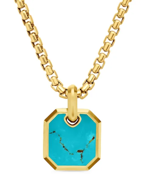 David Yurman 18kt yellow gold Roman turquoise amulet (15mm) Blue D25373M88BTX