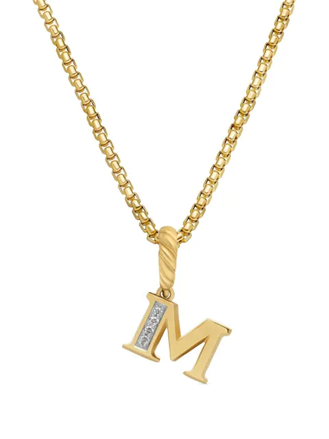 David Yurman 18kt yellow gold Pavé Initial diamond pendant Gold D17661D88ADIM