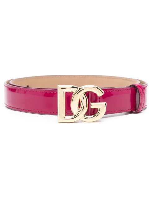 Dolce & Gabbana patent leather logo-buckle belt Pink BE1447A1037