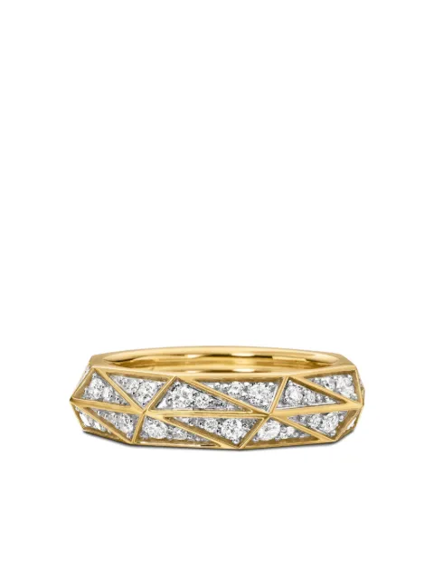 David Yurman 18kt yellow gold Torqued Faceted diamond ring (6mm) Gold R25909M88ADI