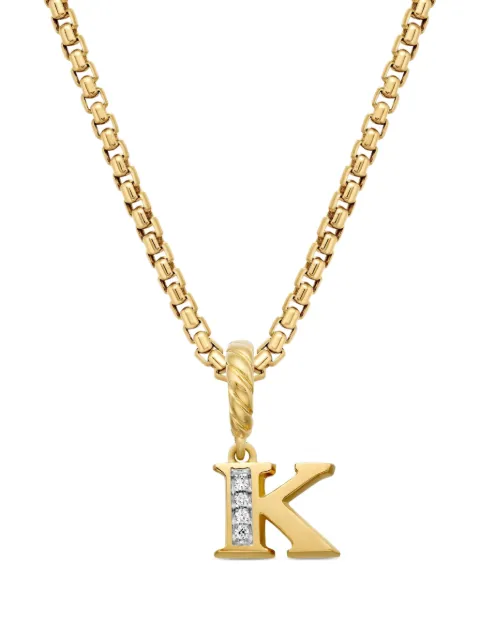 David Yurman 18kt yellow gold Pavé Initial pendant Gold D17661D88ADIK
