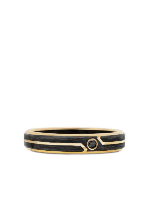 David Yurman 18kt yellow gold Forged Carbon diamond band ring (4mm) Gold R25975M88DFGBD