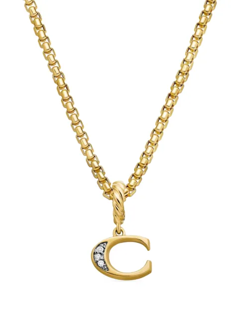 David Yurman 18kt yellow gold Pavé Initial diamond pendant Gold D17661D88ADIC