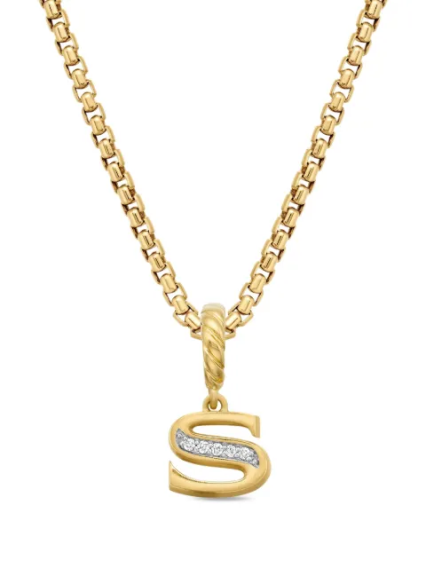 David Yurman 18kt yellow gold Pavé Initial diamond pendant Gold D17661D88ADIS