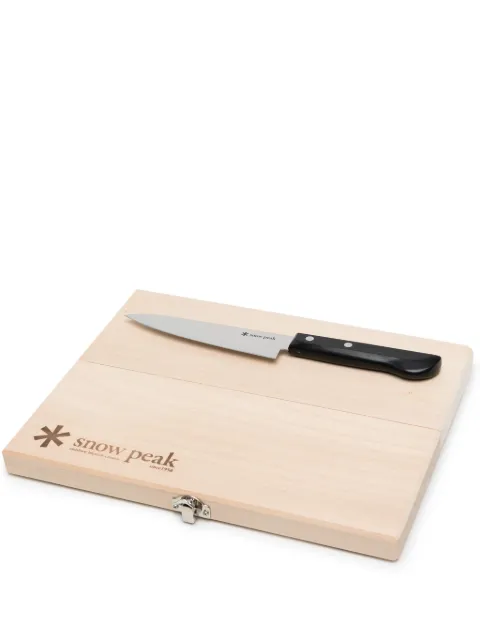 Snow Peak medium wood chopping board (set of two) Brown CS207