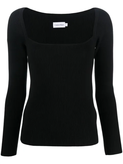 Calvin Klein long-sleeved knitted top Black K20K205096