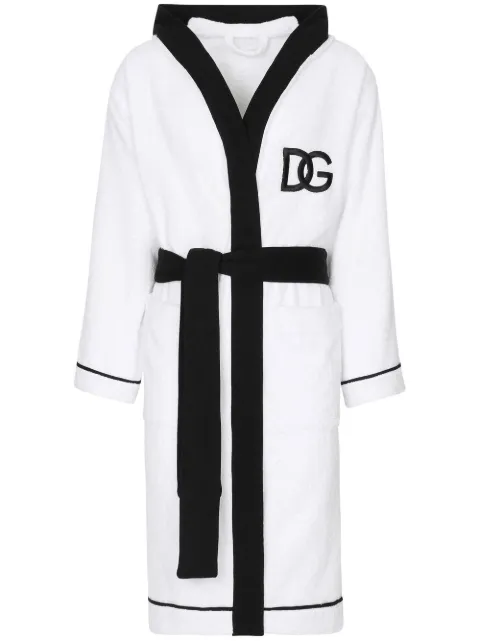Dolce & Gabbana embroidered-logo tie-waist robe White TCF015TCAHC