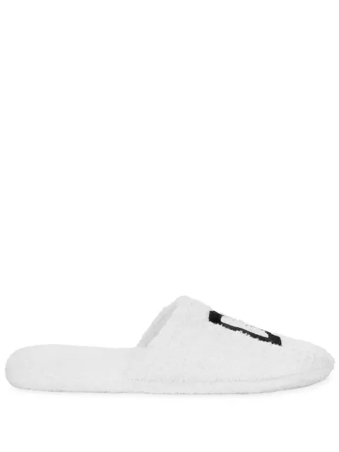 Dolce & Gabbana embroidered-logo cotton slippers White TCF014TCAHCU0071
