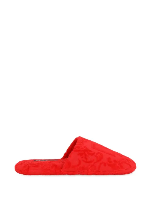 Dolce & Gabbana logo-embroidered slippers Red TCF014TCAGM