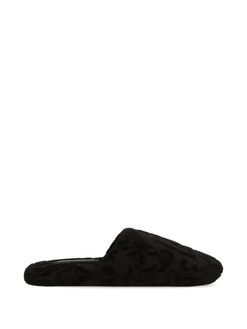 Dolce & Gabbana logo-embroidered slippers Black TCF014TCAGM