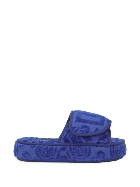 Dolce & Gabbana logo-embroidered slippers Blue TCF011TCAGM