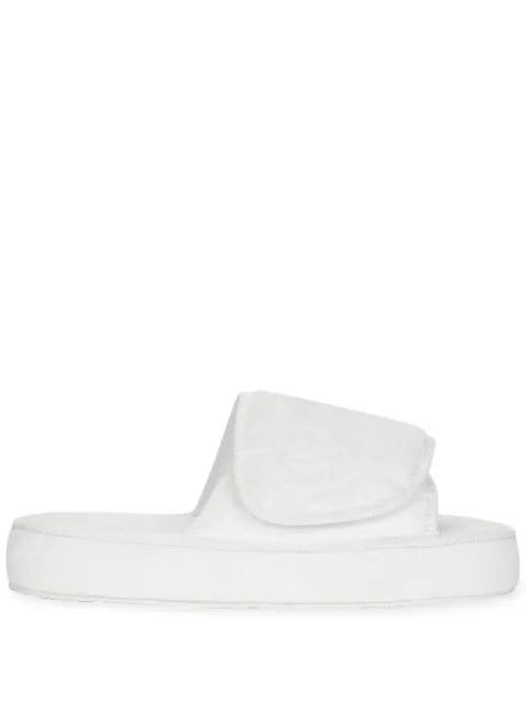 Dolce & Gabbana embossed-logo touch-strap slippers White TCF011TCAGM