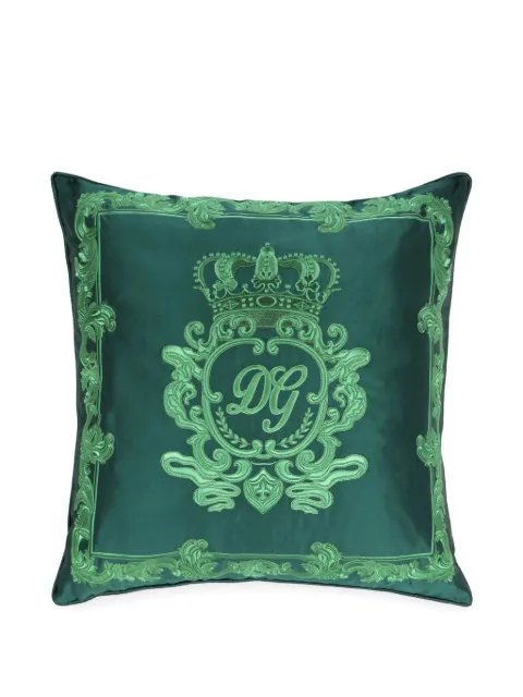 Dolce & Gabbana DG-logo embroidered cushion Green TCE006TCAAH
