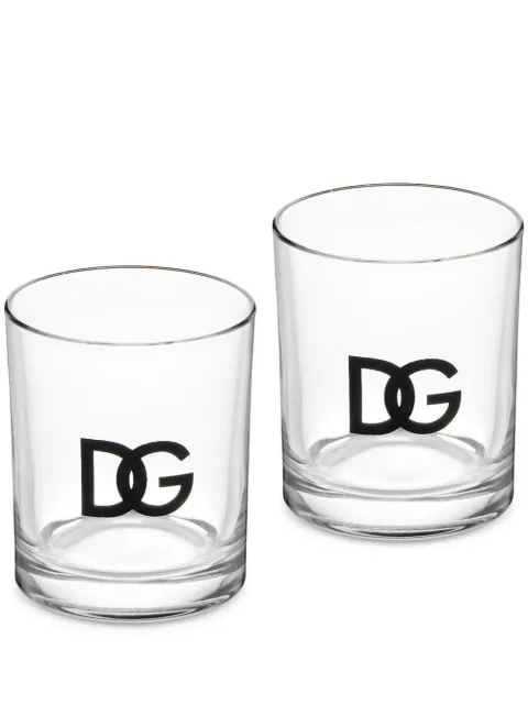 Dolce & Gabbana logo-print water glasses White TCBS02TCAI2