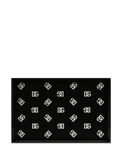Dolce & Gabbana DG logo-print wood tray Black TC0107TCAIL