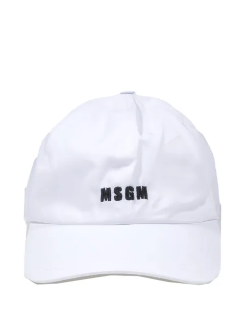MSGM logo-embroidered cap White 3340ML02227558
