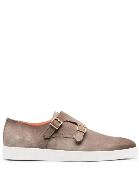 Santoni Bankable suede monk shoes Brown MGAI17832PANBGEXM45