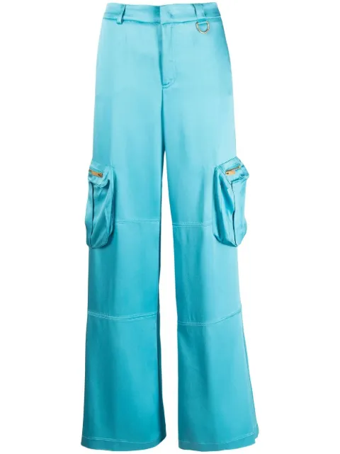 Blumarine Butterfly wide-leg trousers Blue P322P084A