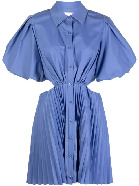 SIMKHAI puff-sleeve cut-out shirt dress Blue 1231971C