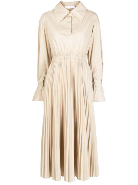 SIMKHAI oversized-collar pleated shirt dress Grey 1231084A
