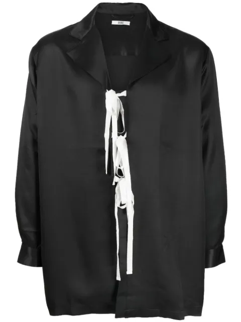 BODE silk tie-fastening shirt Black MRF22SH108