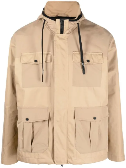 Herno panelled hooded field jacket Brown FI000093U13218