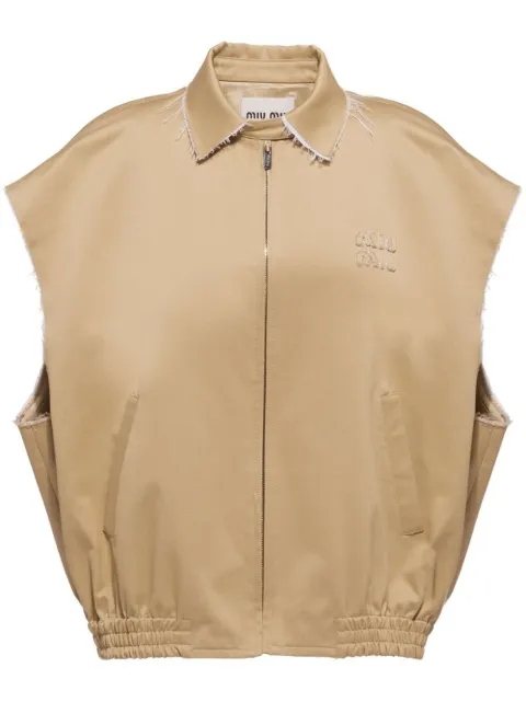 Miu Miu logo-patch chino blouson Neutrals ML909S2311UPX