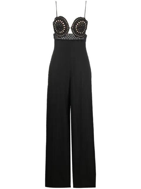 Stella McCartney broderie anglais flared-leg jumpsuit Black 6100303BU304