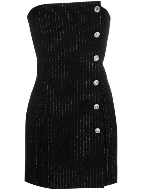 Alessandra Rich pinstripe mini dress Black FAB3217F3803