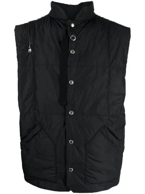 Takahiromiyashita The Soloist zip-detail padded gilet jacket Black SJ0007AW22