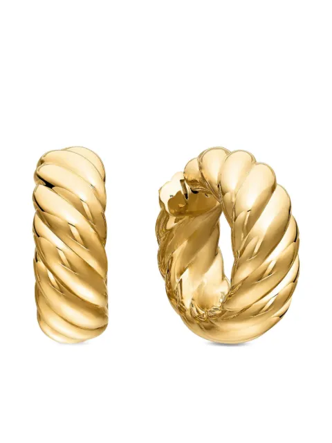David Yurman 18kt yellow gold Sculpted Cable hoop earrings (25mm) Gold E1779788