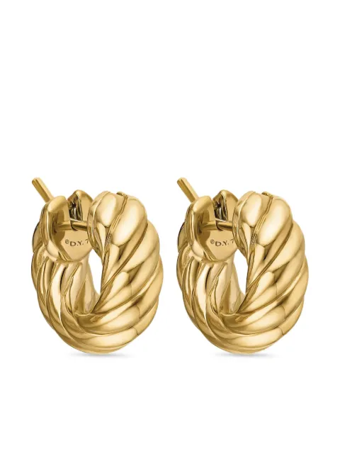 David Yurman 18kt yellow gold Sculpted Cable hoop earrings (14.4mm) Gold E1798688