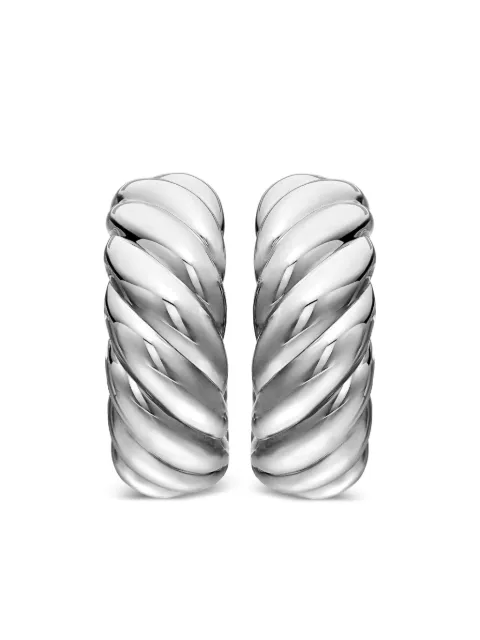 David Yurman sterling silver Sculpted Cable hoop earrings (25mm) Silver E17797SS